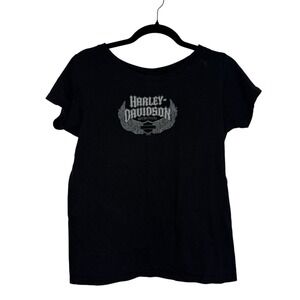Harley Davidson Cape Cod Hyannis MA Black Short‎ Sleeve Shirt Women's XL